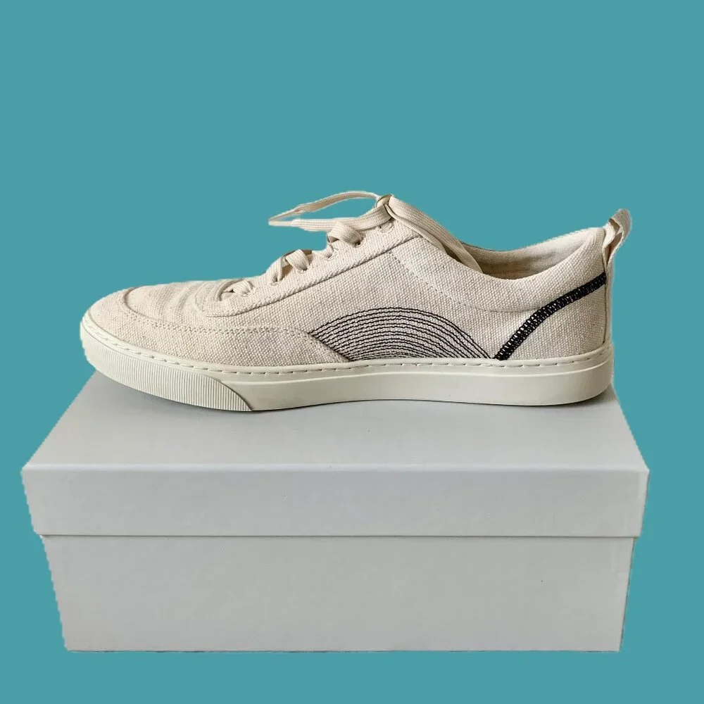 EUC Everlane The Tread-Bare Sneaker, Women's 10, Natural Canvas/Black - Picture 5 of 14